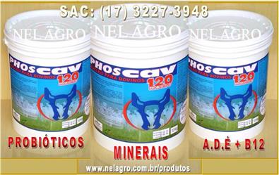 Núcleo para Mistura Sal Mineral  Bovinos A VENDA EM BH - PHOSCAV 120 PROBIÓTICO   